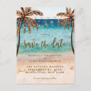 Postkarte der boho Strandhochzeit Save the Date