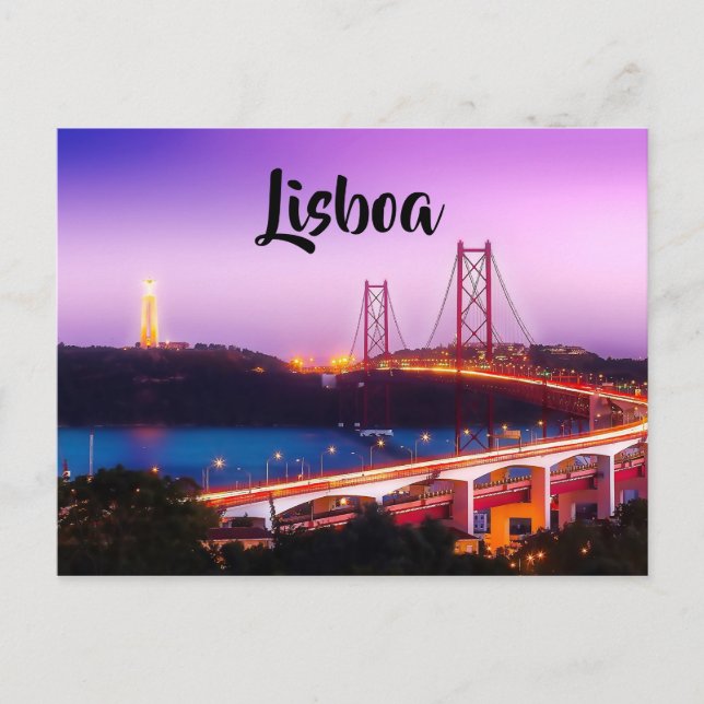 Postkarte der Brücke von Lissabon (Vorderseite)