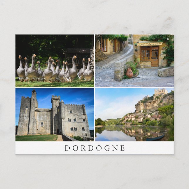 Postkarte der Dordogne-Collage (Vorderseite)