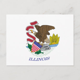 Postkarte der Flagge von Illinois