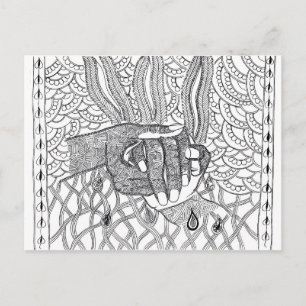 Postkarte der gekümmert Hände