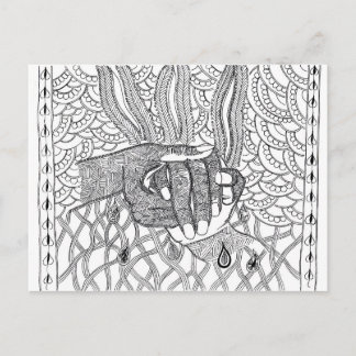 Postkarte der gekümmert Hände