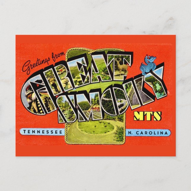 Postkarte der Great Smoky Mountains (Vorderseite)