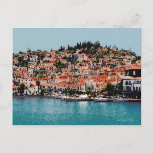 Postkarte der Insel Hydra (Vorderseite)