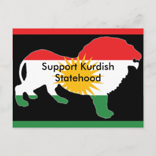 Postkarte der kurdischen Flagge