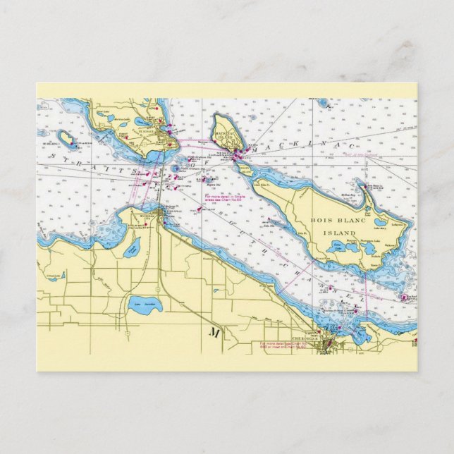 Postkarte der Meerenge von Mackinac (Vorderseite)