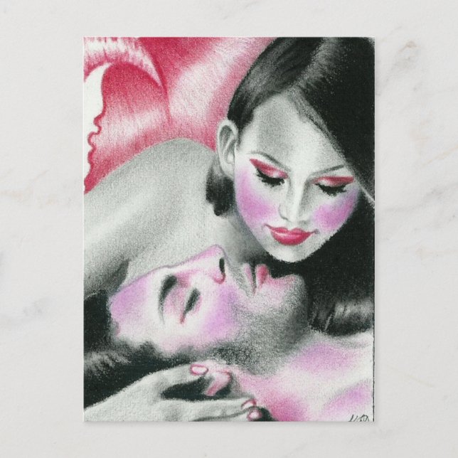Postkarte der Meerjungfrau-Liebe (Vorderseite)