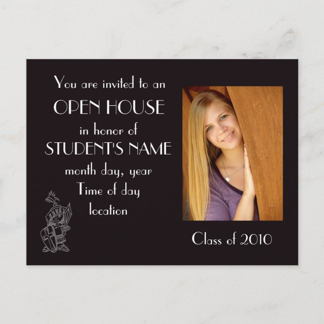 Postkarte der offenen Hauseinladung (Vorderseite)