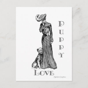 Postkarte der Puppy-Liebe