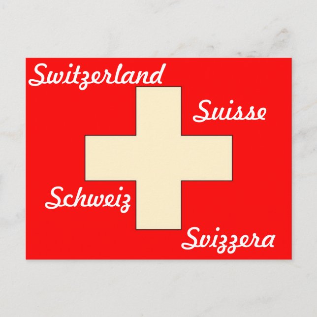 Postkarte der Schweizer Flagge (Vorderseite)