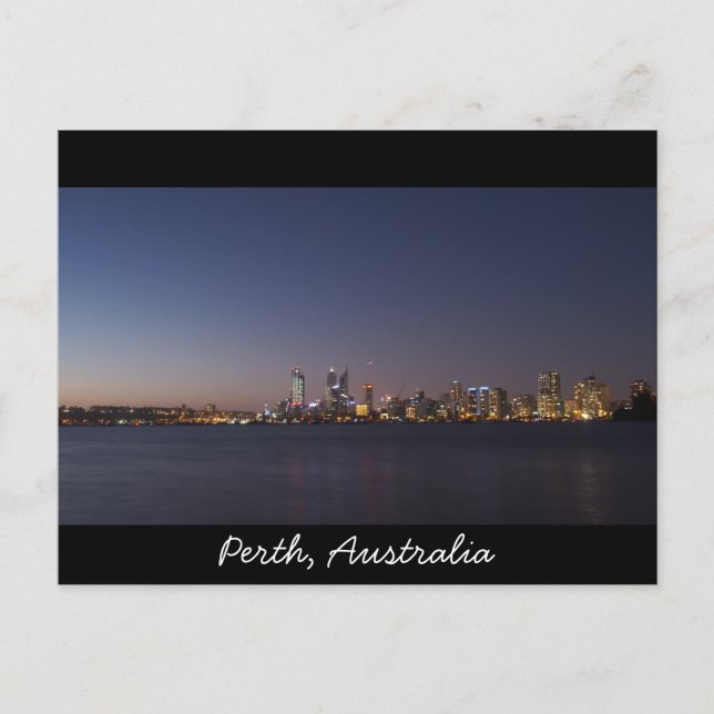 Postkarte der Skyline der Stadt Perth (Vorderseite)