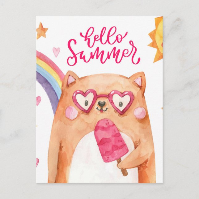 Postkarte der Sommerkatze (Vorderseite)