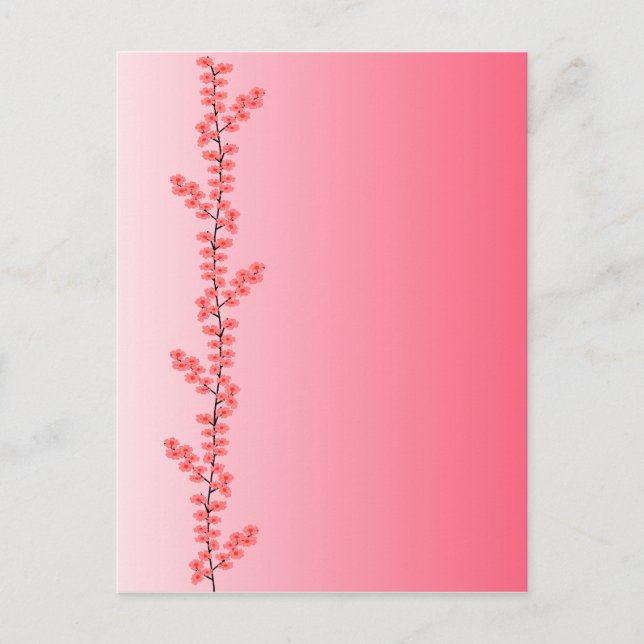 Postkarte der Verzweigung der Blume, anpassen (Vorderseite)