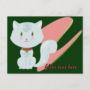 Postkarte der weißen Katze