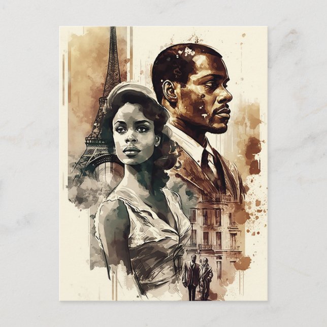 Postkarte des afroamerikanischen Paares der 50er J (Vorderseite)