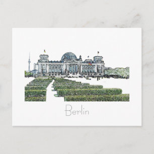 Postkarte des Berliner Reichstag-Gebäude