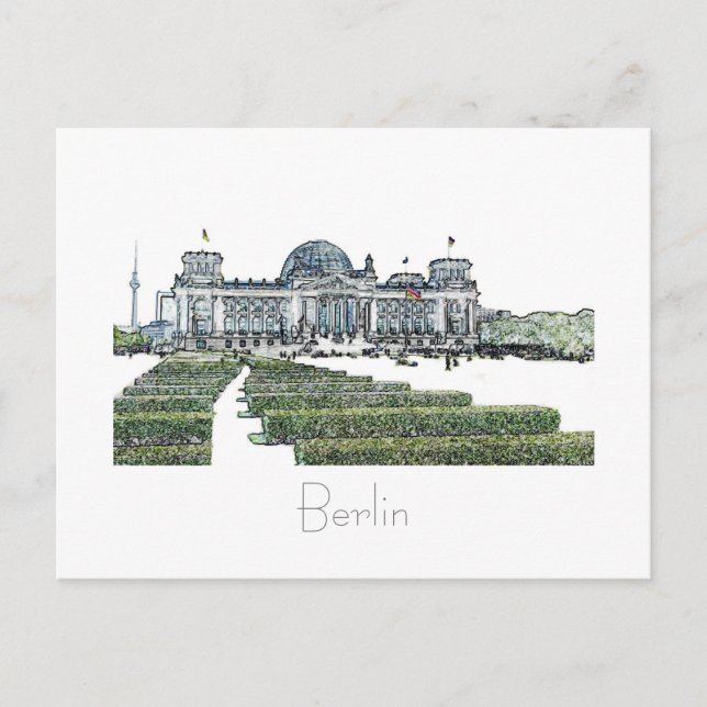 Postkarte des Berliner Reichstag-Gebäude (Vorderseite)