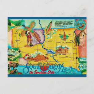 Postkarte des Bundesstaates South Dakota 