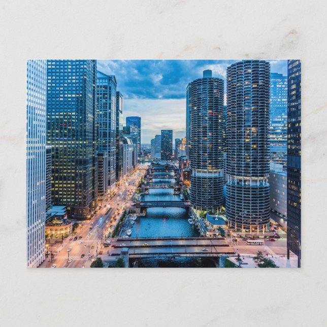 Postkarte des Chicago River (Vorderseite)