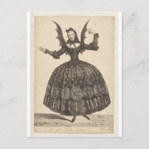 ​ Postkarte des französischen Balletts aus dem 19.