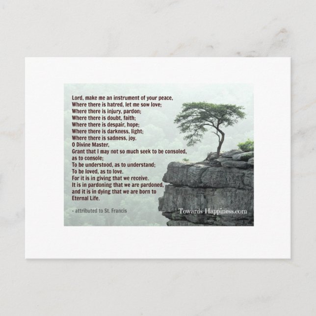 Postkarte des hl. Franziskus (Vorderseite)