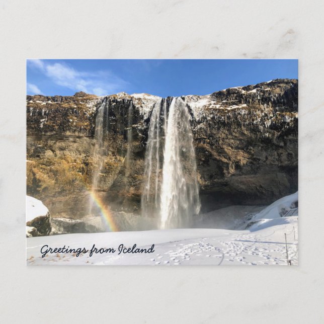 Postkarte des isländischen Wasserfalls (Vorderseite)