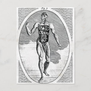 Postkarte des kontaminierten Mannes