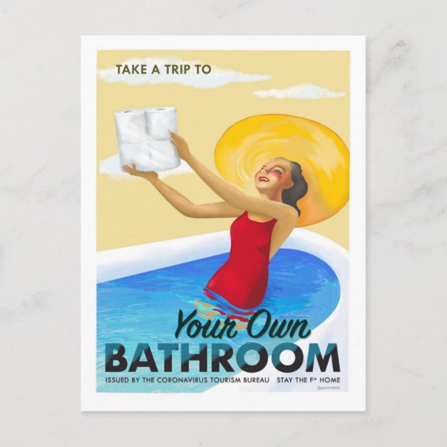 Postkarte des Koronavirus-Tourismusbüros (Vorderseite)