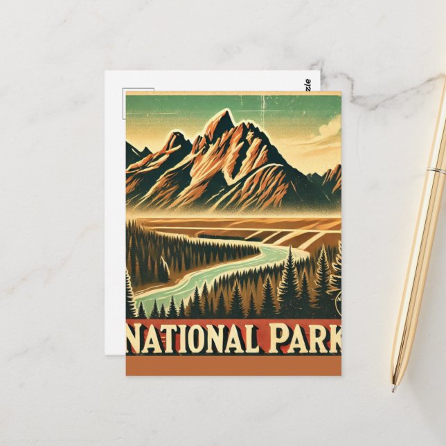 Postkarte des Nationalparks (Vorderseite/Rückseite Beispiel)
