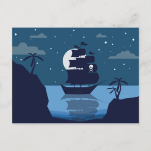 Postkarte des Piratenschiffs