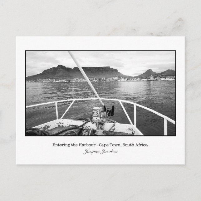 Postkarte des Schiffs, das in die Tafelbucht führt (Vorderseite)