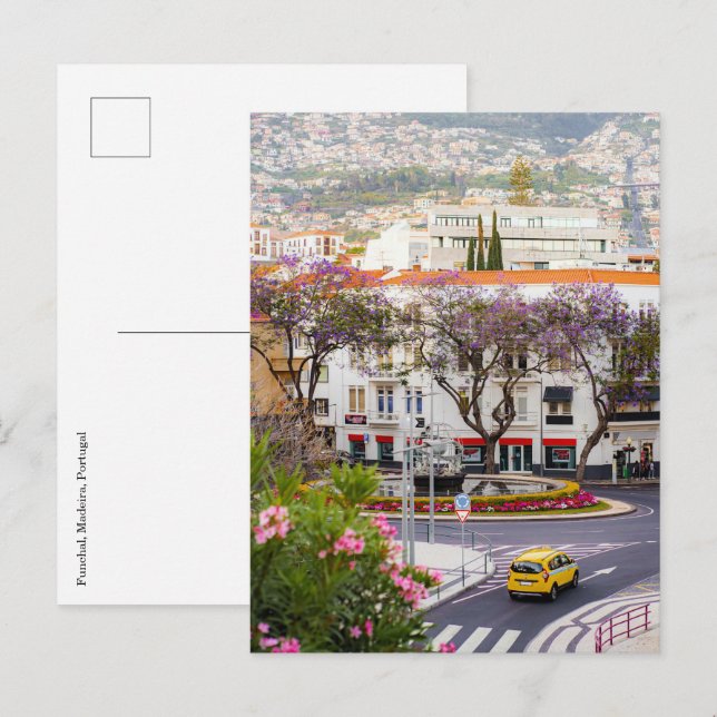 Postkarte des Stadtzentrums von Funchal, Madeira (Vorne/Hinten)