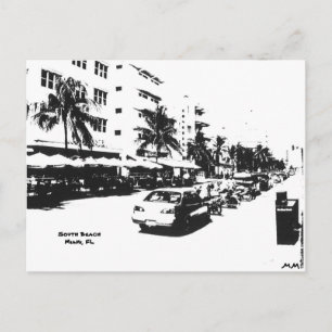 Postkarte des Streifens im Südstrand, Miami