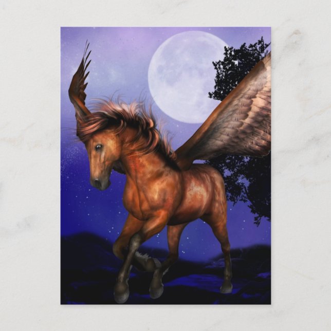Postkarte des verzauberten Pegasus (Vorderseite)