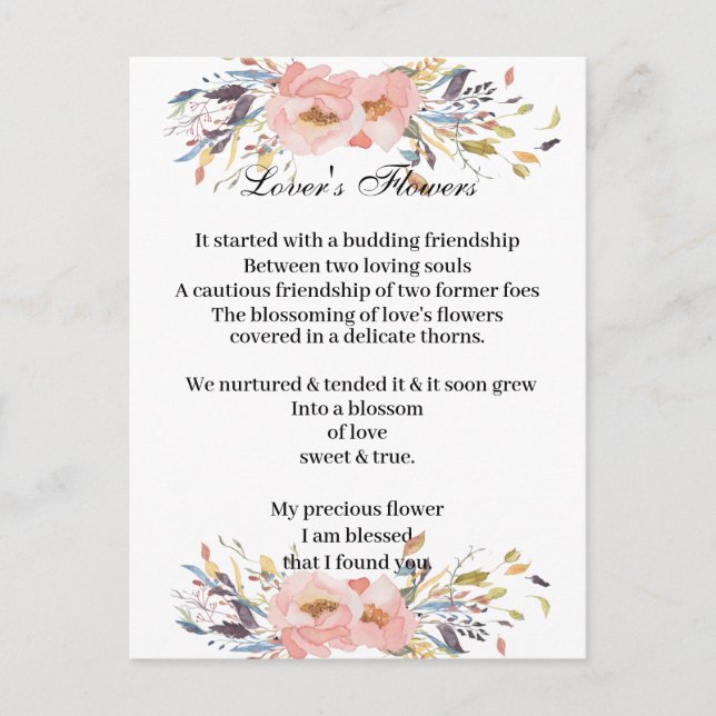 Postkarte - die Blumen des Liebhabers (Vorderseite)