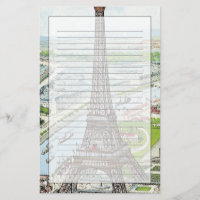 Postkarte, die den Eiffelturm darstellt