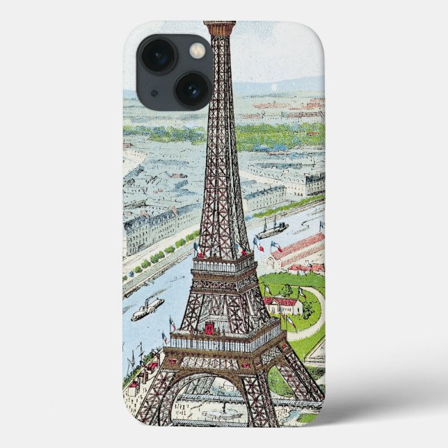 Postkarte, die den Eiffelturm darstellt Case-Mate iPhone Hülle (Rückseite)