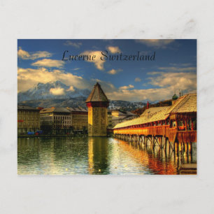 Postkarte die Luzerne-Schweiz-Kapellen-der Brücke