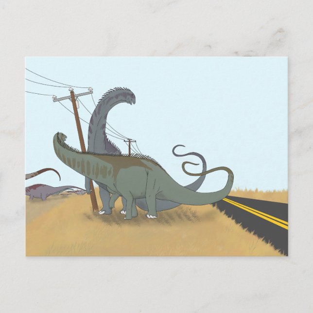 Postkarte Dinosaurier - Diplodocus Showmatch (Vorderseite)