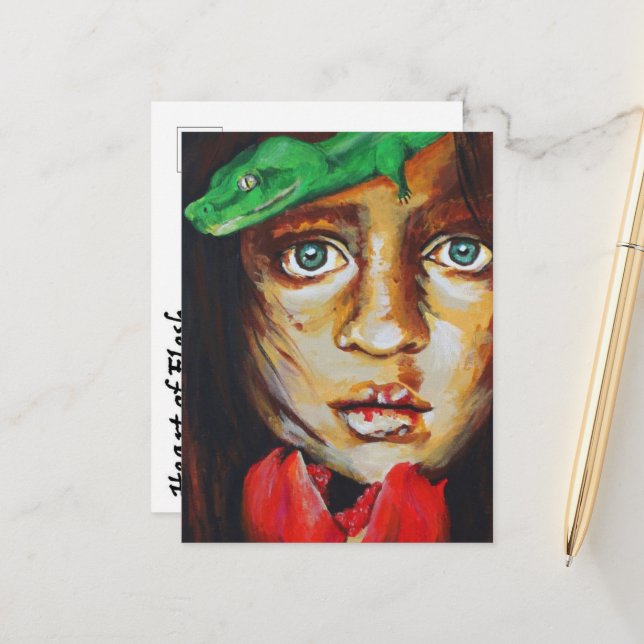 Postkarte drucken - Eva and Serpent (Vorderseite/Rückseite Beispiel)