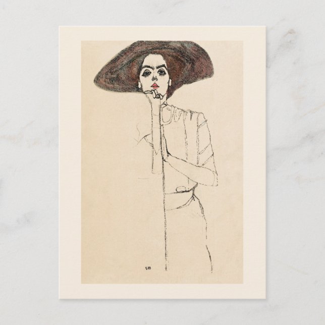 POSTKARTE: EGON SCHIELE: PORTRAIT DER FRAU 1910 POSTKARTE (Vorderseite)