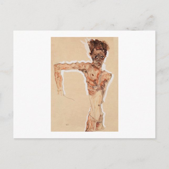  POSTKARTE: EGON SCHIELE: SELBSTPORTRAIT 1912 POSTKARTE (Vorderseite)