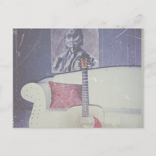 Postkarte eines gemütlichen Wohnzimmers (Vorderseite)