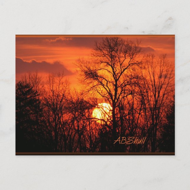 Postkarte eines WV-Sonnenuntergangs (Vorderseite)