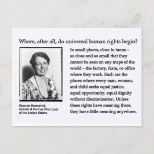 Postkarte-Eleanor Roosevelt Menschenrechte Postkarte