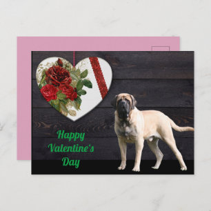 Postkarte English Mastiff Valentinstags 