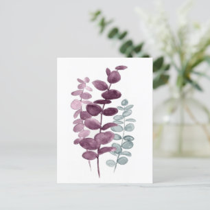 Postkarte - Eukalyptus Aquarellfarben Indigo/Grün