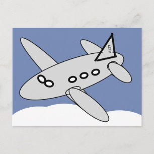 Postkarte - Flugzeug, das über Wolken fliegt