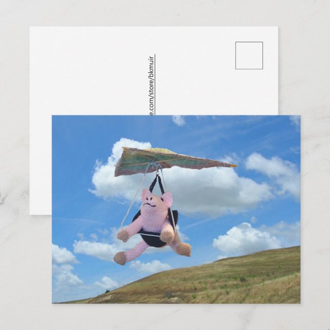 Postkarte - Flying Pig nicht unmöglich (Vorne/Hinten)
