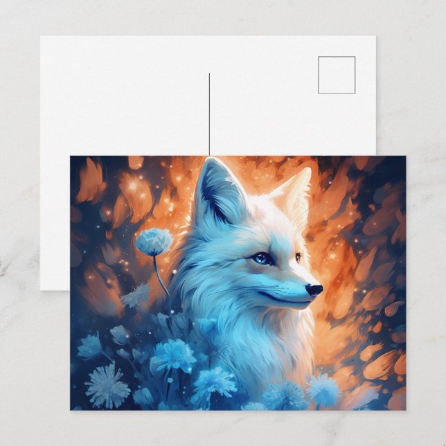 Postkarte Fox Blaulicht (Vorne/Hinten)